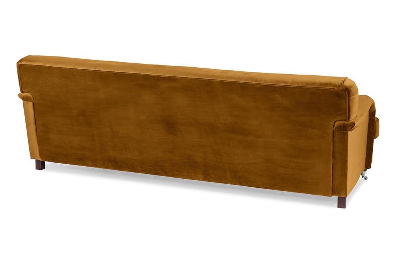 Howard Riviera 3-sits Svängd Sammetssoffa - Mörkgul - Möbler - Vardagsrum - Soffor - Sammetssoffor