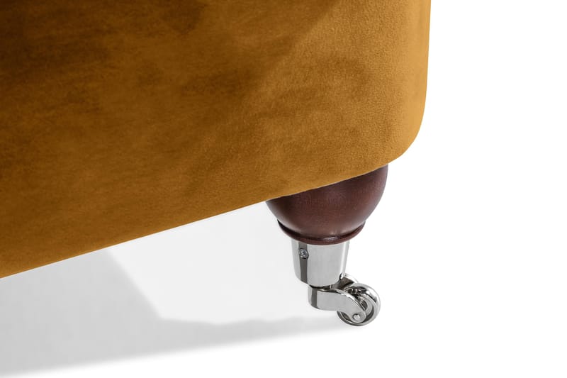 Howard Riviera 3-sits Svängd Sammetssoffa - Mörkgul - Möbler - Vardagsrum - Soffor - Sammetssoffor