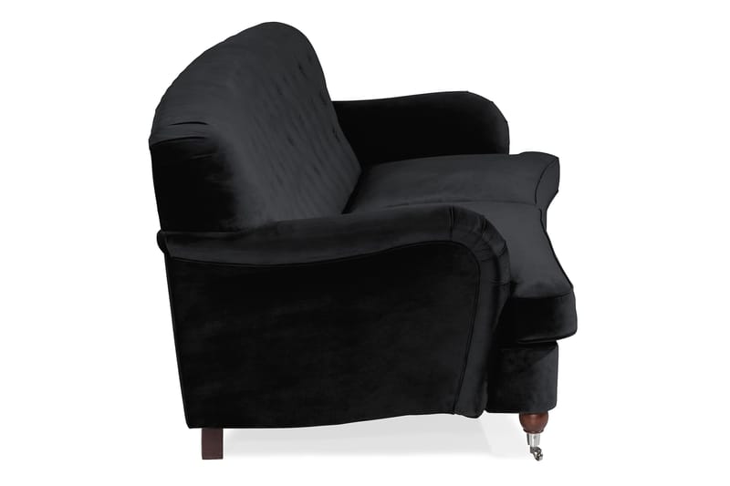 Howard Riviera 3-sits Svängd Sammetssoffa - Svart - Möbler - Vardagsrum - Soffor - Sammetssoffor