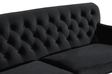 Howard Riviera 3-sits Svängd Sammetssoffa - Svart - Möbler - Vardagsrum - Soffor - Sammetssoffor