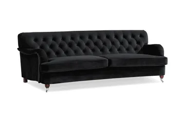 Howard Riviera 3-sits Svängd Sammetssoffa - Svart - Möbler - Vardagsrum - Soffor - Sammetssoffor
