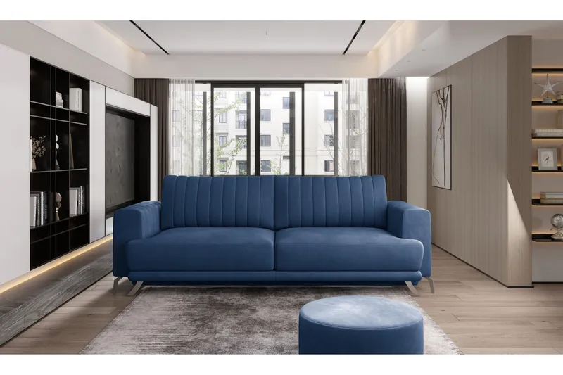 Jalissia 3-sits Soffa - Blå - Möbler - Vardagsrum - Soffor - Sammetssoffor