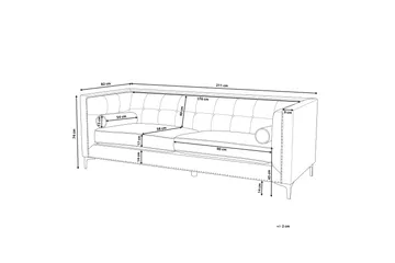 Llawhaden Soffa Sammet - Blå - Möbler - Vardagsrum - Soffor - 3-sits soffor