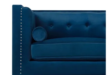 Llawhaden Soffa Sammet - Blå - Möbler - Vardagsrum - Soffor - 3-sits soffor