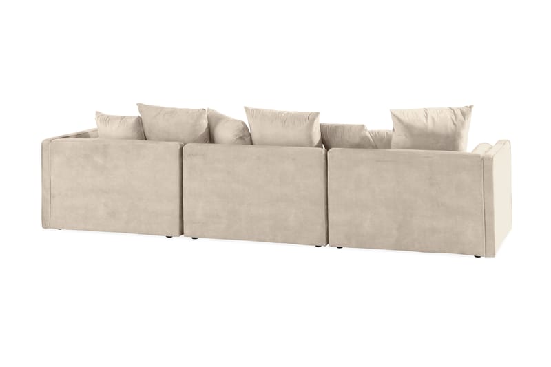 MOCLIPS 3-sits Sammetssoffa Beige/Svart - Sammetssoffor - 3-sits soffor