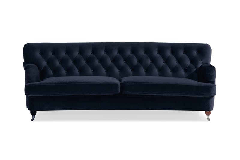 NOTTING HILL Svängd 3-sits Soffa Sammet Midnattsblå - Howardsoffor - Sammetssoffor - 3-sits soffor