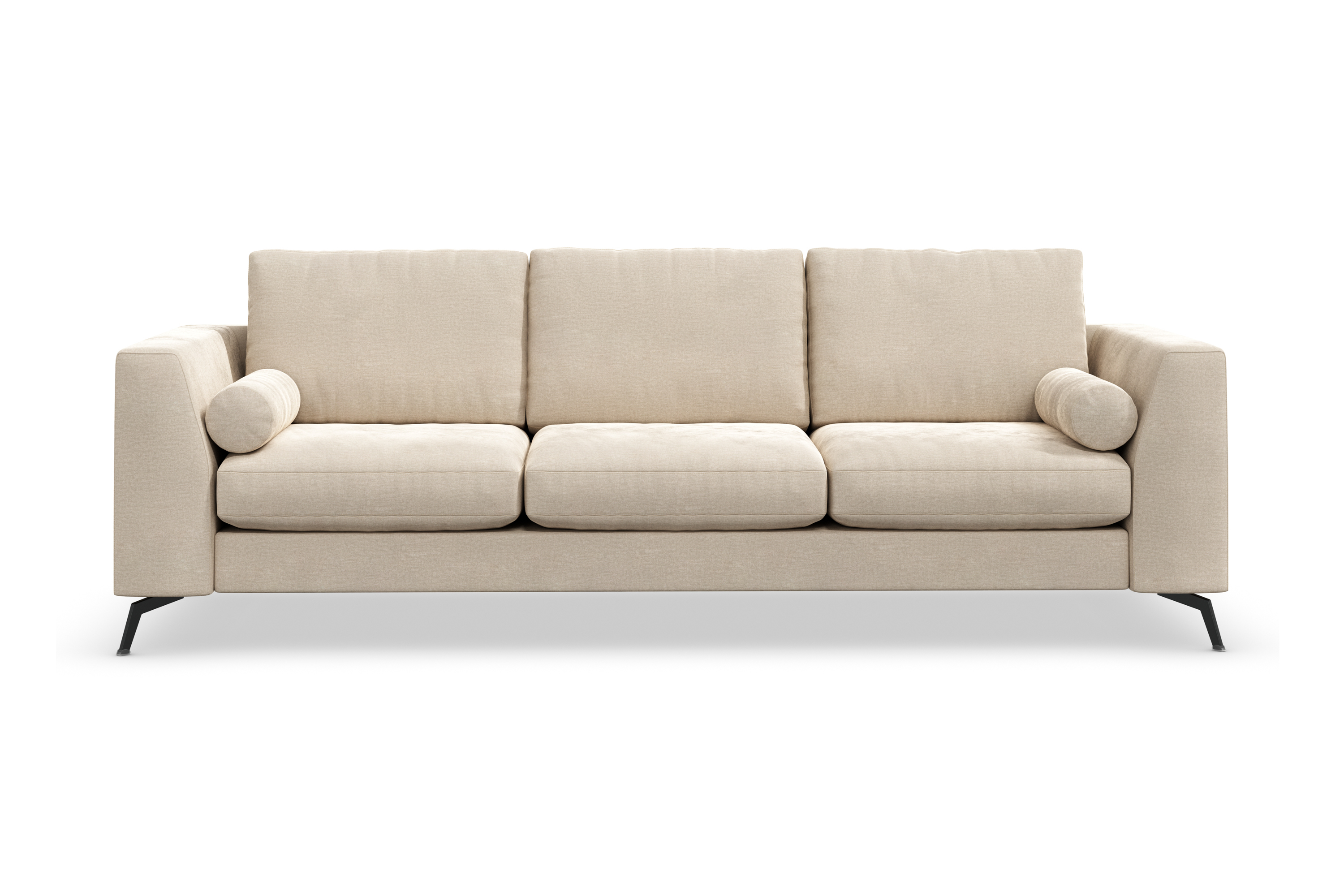 ocean lyx 3-sits sammetssoffa - beige