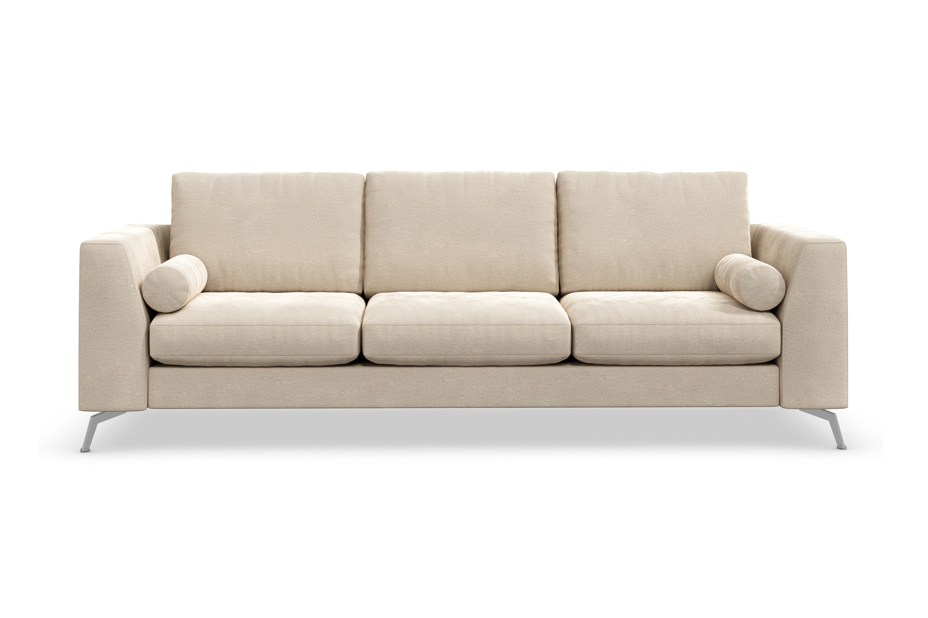 ocean lyx 3-sits sammetssoffa - beige