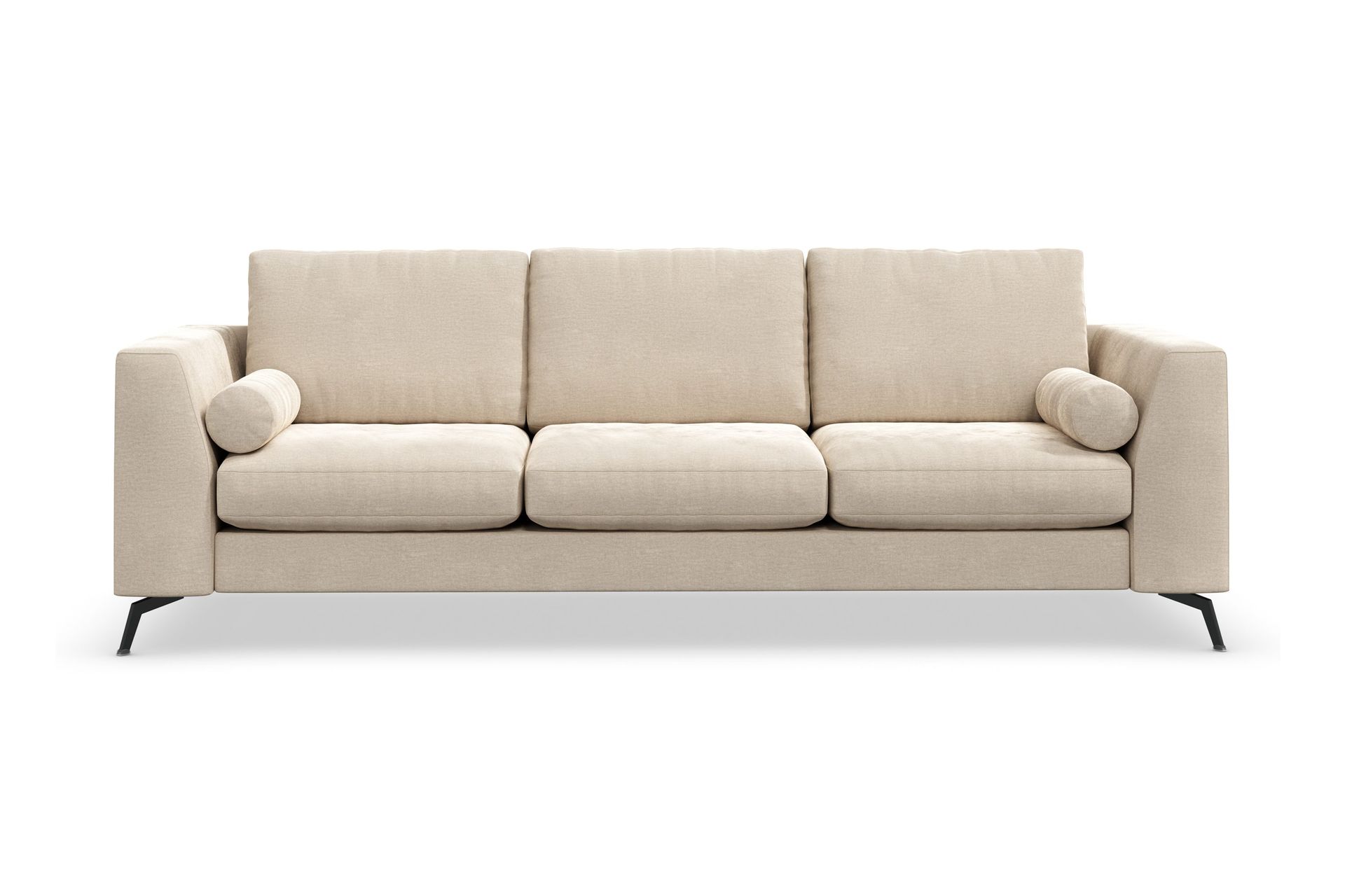 ocean lyx 3-sits sammetssoffa - beige
