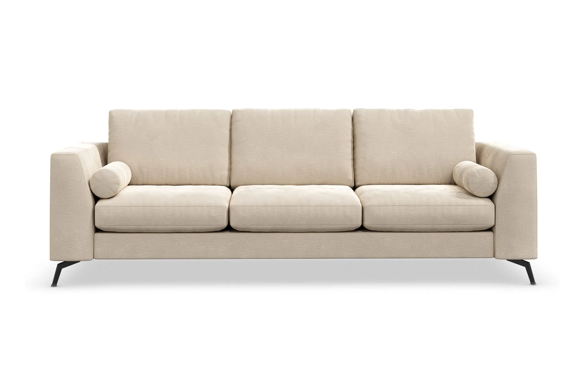 ocean lyx 3-sits sammetssoffa - beige