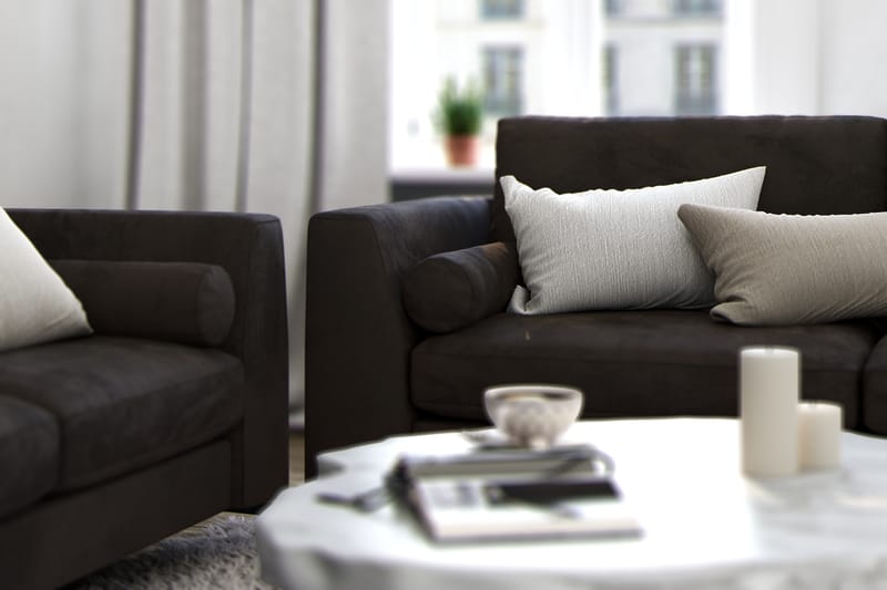 Ocean Lyx 3-sits Sammetssoffa - Mörkgrå - Möbler - Vardagsrum - Soffor - Sammetssoffor