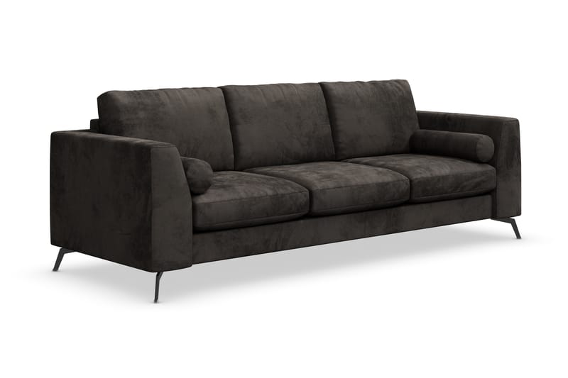 Ocean Lyx 3-sits Sammetssoffa - Mörkgrå - Möbler - Vardagsrum - Soffor - Sammetssoffor