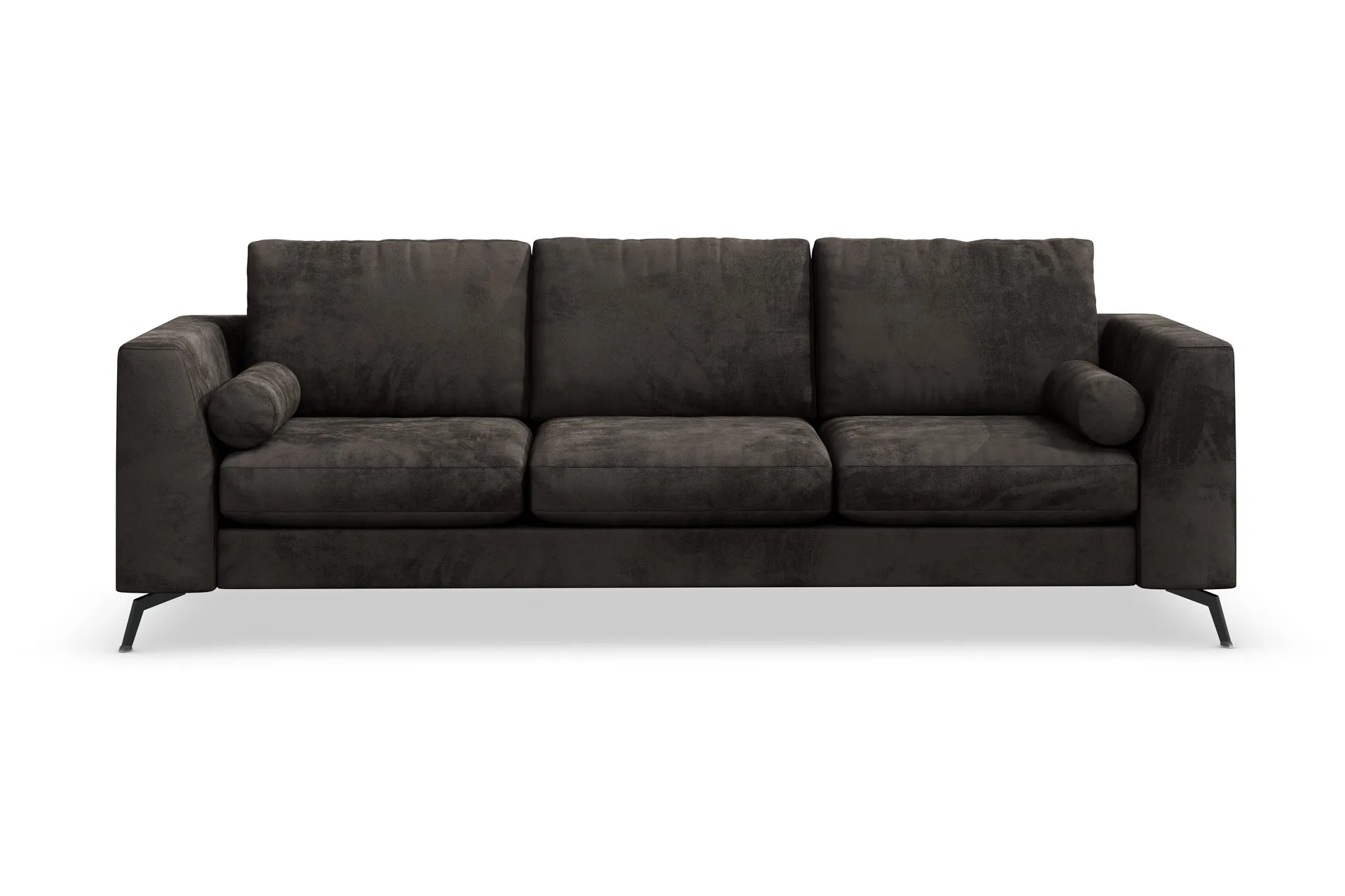 ocean lyx 3-sits sammetssoffa - mörkgrå