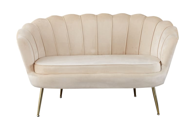 SNÄCKIS Soffa Beige/Guld - Sammetssoffor - 2-sits soffor
