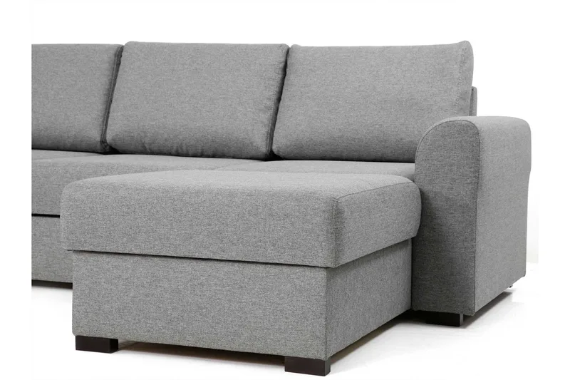 Taberk Soffa med Divan och Schäslong 4-sits - Grå - Möbler - Vardagsrum - Soffor - Sammetssoffor