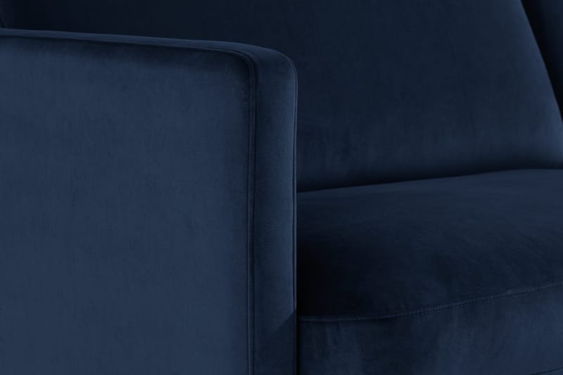 Teodin 2,5-sits Sammetssoffa med Schäslong Höger - Blå - Möbler - Vardagsrum - Soffor - Sammetssoffor