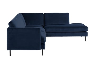 Teodin 2,5-sits Sammetssoffa med Schäslong Höger - Blå - Möbler - Vardagsrum - Soffor - Sammetssoffor