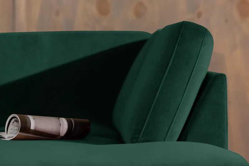 Teodin 2,5-sits Sammetssoffa med Schäslong Höger - Grön - Möbler - Vardagsrum - Soffor - Sammetssoffor