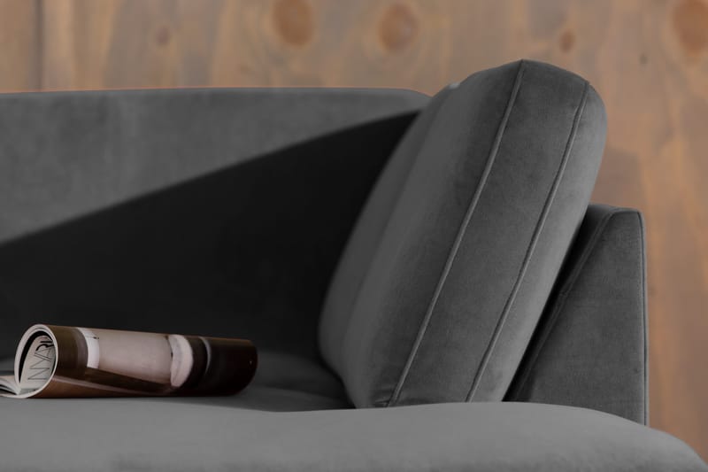 Teodin 2,5-sits Sammetssoffa med Schäslong Höger - Ljusgrå - Möbler - Vardagsrum - Soffor - Sammetssoffor