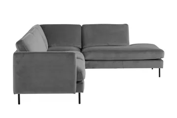 Teodin 2,5-sits Sammetssoffa med Schäslong Höger - Ljusgrå - Möbler - Vardagsrum - Soffor - Sammetssoffor
