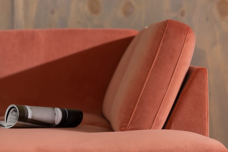 Teodin 2,5-sits Sammetssoffa med Schäslong Höger - Rosa - Möbler - Vardagsrum - Soffor - Sammetssoffor