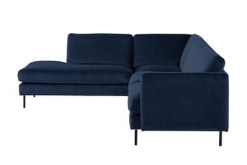 Teodin 2,5-sits Sammetssoffa med Schäslong Vänster - Blå - Möbler - Vardagsrum - Soffor - Sammetssoffor