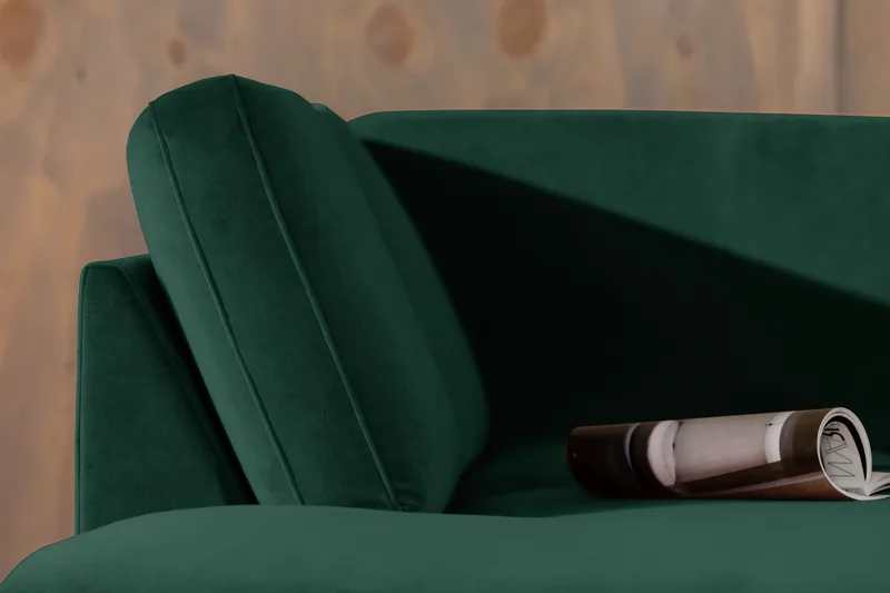 Teodin 2,5-sits Sammetssoffa med Schäslong Vänster - Grön - Möbler - Vardagsrum - Soffor - Sammetssoffor