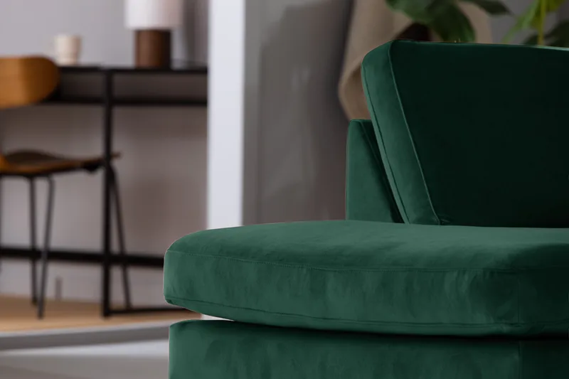 Teodin 2,5-sits Sammetssoffa med Schäslong Vänster - Grön - Möbler - Vardagsrum - Soffor - Sammetssoffor
