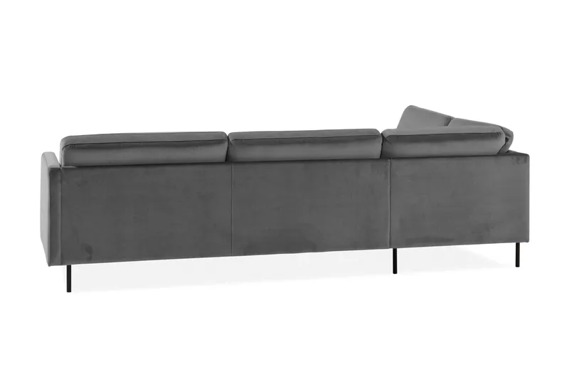 Teodin 2,5-sits Sammetssoffa med Schäslong Vänster - Ljusgrå - Möbler - Vardagsrum - Soffor - Sammetssoffor