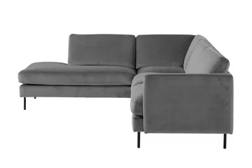 Teodin 2,5-sits Sammetssoffa med Schäslong Vänster - Ljusgrå - Möbler - Vardagsrum - Soffor - Sammetssoffor