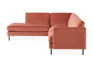 Teodin 2,5-sits Sammetssoffa med Schäslong Vänster - Rosa - Möbler - Vardagsrum - Soffor - Sammetssoffor