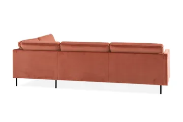 Teodin 2,5-sits Sammetssoffa med Schäslong Vänster - Rosa - Möbler - Vardagsrum - Soffor - Sammetssoffor
