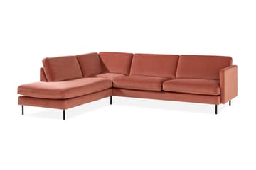 Teodin 2,5-sits Sammetssoffa med Schäslong Vänster - Rosa - Möbler - Vardagsrum - Soffor - Sammetssoffor