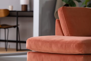 Teodin 2,5-sits Sammetssoffa med Schäslong Vänster - Rosa - Möbler - Vardagsrum - Soffor - Sammetssoffor