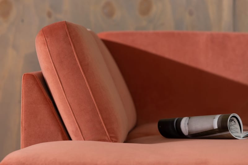 Teodin 2,5-sits Sammetssoffa med Schäslong Vänster - Rosa - Möbler - Vardagsrum - Soffor - Sammetssoffor