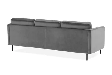 Teodin Sammetssoffa 2-sits med Divan Höger - Ljusgrå - Möbler - Vardagsrum - Soffor - Divansoffa & schäslong