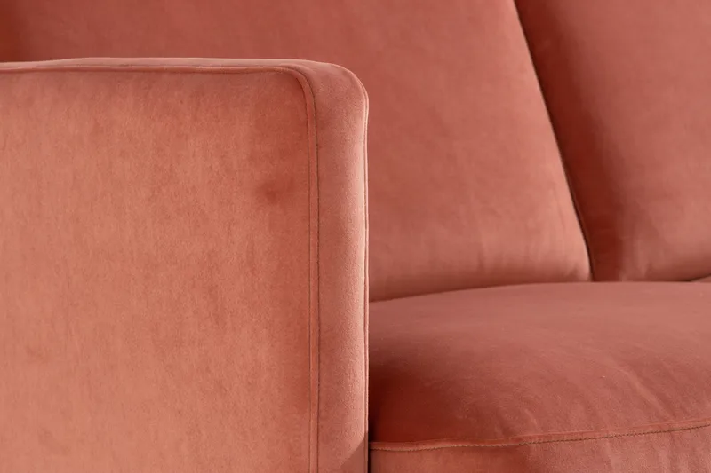 Teodin Sammetssoffa 2-sits med Divan Höger - Rosa - Möbler - Vardagsrum - Soffor - Sammetssoffor