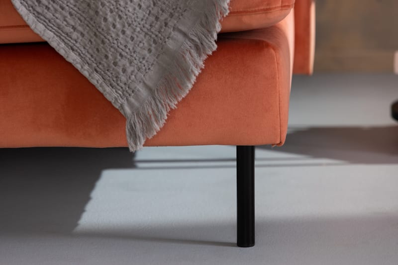 Teodin Sammetssoffa 2-sits med Divan Höger - Rosa - Möbler - Vardagsrum - Soffor - Sammetssoffor