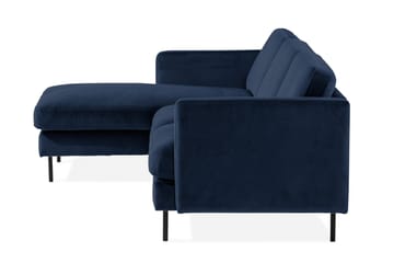 Teodin Sammetssoffa 2-sits med Divan Vänster - Blå - Möbler - Vardagsrum - Soffor - Sammetssoffor