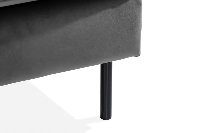 Teodin Sammetssoffa 2-sits med Divan Vänster - Ljusgrå - Möbler - Vardagsrum - Soffor - Sammetssoffor