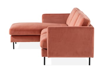Teodin Sammetssoffa 2-sits med Divan Vänster - Rosa - Möbler - Vardagsrum - Soffor - Sammetssoffor