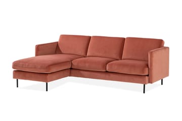 Teodin Sammetssoffa 2-sits med Divan Vänster - Rosa - Möbler - Vardagsrum - Soffor - Sammetssoffor