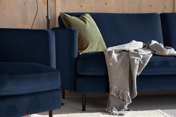 Teodin Sammetssoffa 3-sits - Blå - Möbler - Vardagsrum - Soffor - Sammetssoffor
