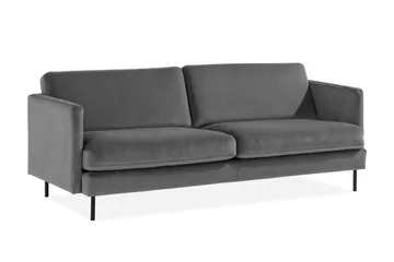 Teodin Sammetssoffa 3-sits - Ljusgrå - Möbler - Vardagsrum - Soffor - 3-sits soffor