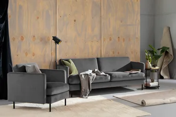 Teodin Sammetssoffa 3-sits - Ljusgrå - Möbler - Vardagsrum - Soffor - 3-sits soffor