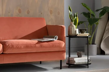 Teodin Sammetssoffa 3-sits - Rosa - Möbler - Vardagsrum - Soffor - Sammetssoffor