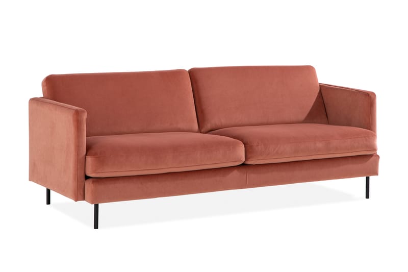 Teodin Sammetssoffa 3-sits - Rosa - Möbler - Vardagsrum - Soffor - Sammetssoffor