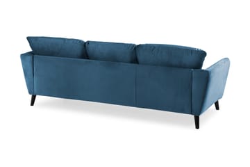 Trend 3-sits Rektangulär Sammetssoffa med Svängda Armstöd - Blå - Möbler - Vardagsrum - Soffor - Sammetssoffor
