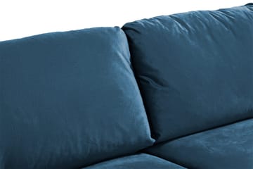 Trend 3-sits Rektangulär Sammetssoffa med Svängda Armstöd - Blå - Möbler - Vardagsrum - Soffor - Sammetssoffor