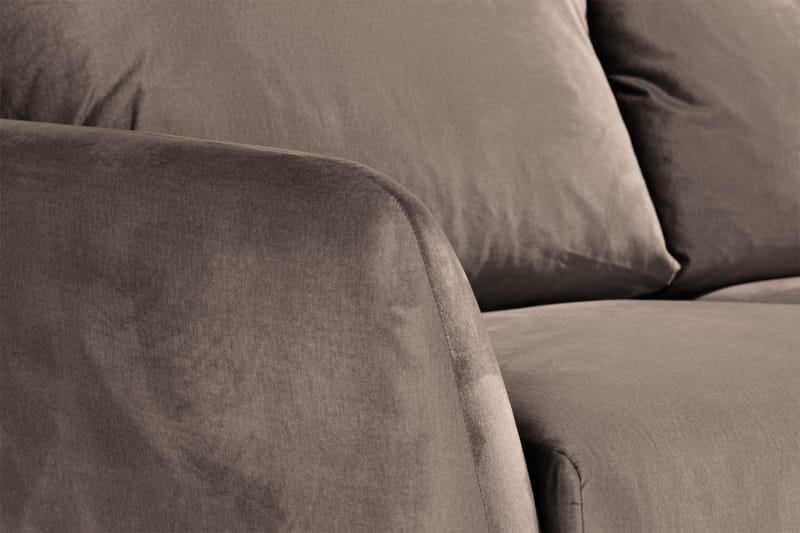 Trend 3-sits Sammetssoffa - Brun - Möbler - Vardagsrum - Soffor - Sammetssoffor